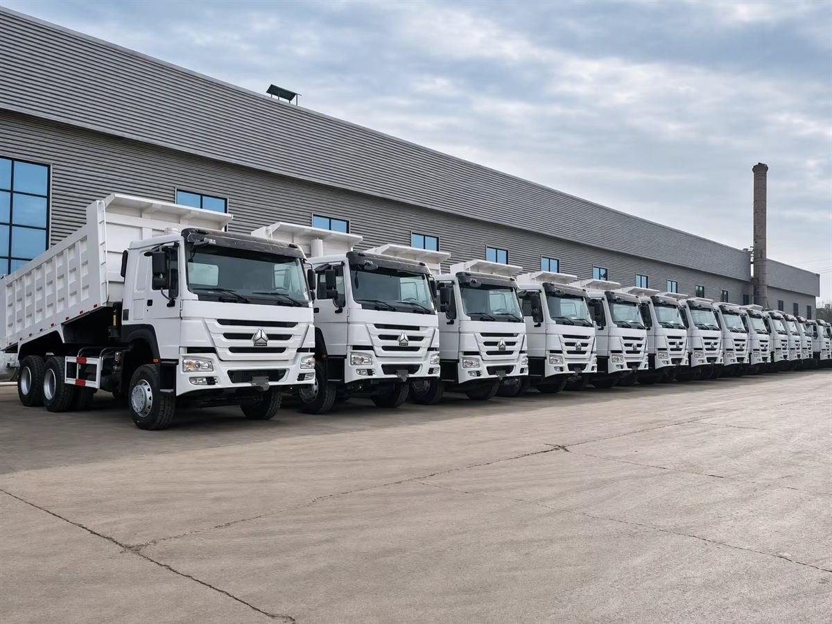 Used HOWO dump trucks ready for export